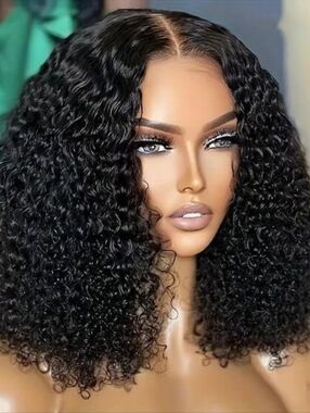Natural Curly Lace Front Wig - Black